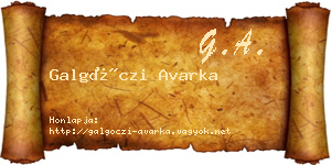 Galgóczi Avarka névjegykártya